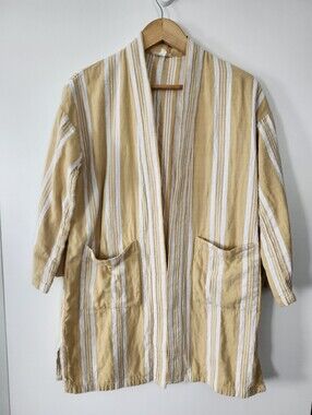 EILEEN FISHER Striped Open Cardigan Duster Kimono Jacket Oversized XXS/XS